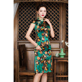 Free alteration, Traditional Chinese Qipao dress, Mulberry Silk cheongsam,  Evening Dress, mandarin collar