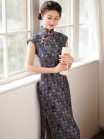 Modern Chinese Qipao, Cheongsam Dress, Kneelength Qipao, breathable Summer Ramie Qipao, mandarin collar