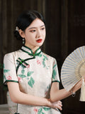 Modernes chinesisches Kleid, chinesisches Cheongsam, Frühlingsblumenkleid, Ballkleider, Mandarinkragen