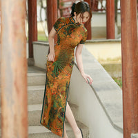 Modern Chinese Qipao, Evening Dress, full length, mandarin collar