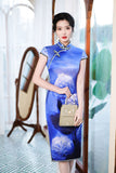 Free alteration, Traditional Chinese Qipao dress, Mulberry Silk cheongsam, kneelength dress