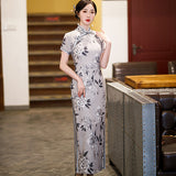 Free alteration, Traditional Chinese Qipao dress, Evening Dress, full length, mandarin collar, 2 colors