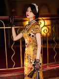 Kostenlose Änderung, traditionelles chinesisches Qipao-Kleid, Cheongsam aus Maulbeerseide, Abendkleid, Stehkragen