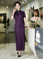 Free alteration, Traditional Chinese Qipao dress, Mulberry Silk cheongsam,  Evening Dress, purple clolor