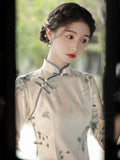 Traditional Chinese dress, Chinese Cheongsam, 3/4 sleeve, Evening Dress, mandarin collar