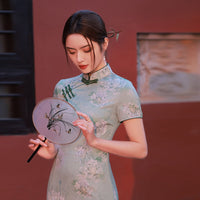 Modern Chinese qipao, Chinese Cheongsam, Ball Gowns, Long Evening Dress, mandarin collar