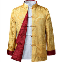 Men’s wedding suit,  Wedding Tang Jacket, reversible garment, mandarin collar