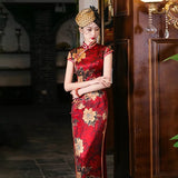 Kostenlose Änderung, traditionelles chinesisches Qipao-Kleid, Cheongsam aus Maulbeerseide, Abendkleid, Mandarinkragen