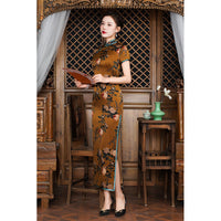 Free alteration, Traditional Chinese Qipao dress, Mulberry Silk cheongsam, event dress, floral print