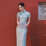 Modern Chinese qipao, Chinese Cheongsam, Ball Gowns, Long Evening Dress, mandarin collar