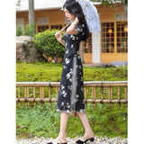 Traditional Chinese dress, Chinese Cheongsam,black aodai qipao, Ball Gowns, Long Evening Dress, mandarin collar